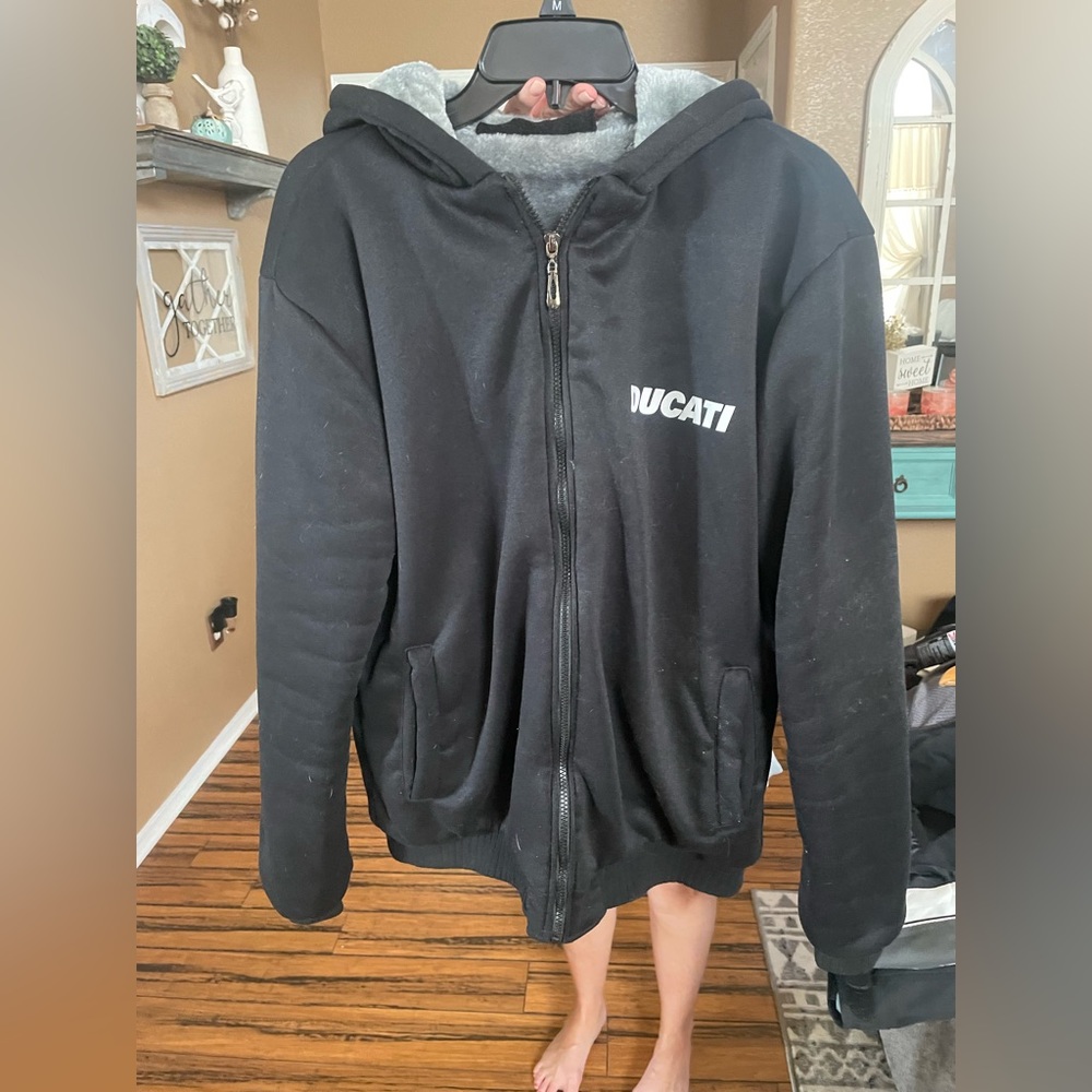 Ducati black fleece jacket size L